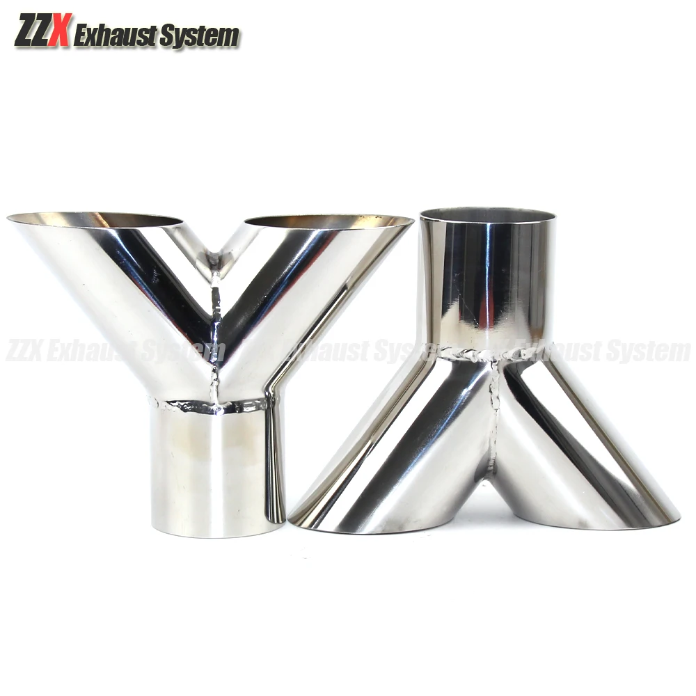 Car modified muffler exhaust pipe production and production of three-way stainless steel pipe 304 material Y-shaped pipe 51/63MM