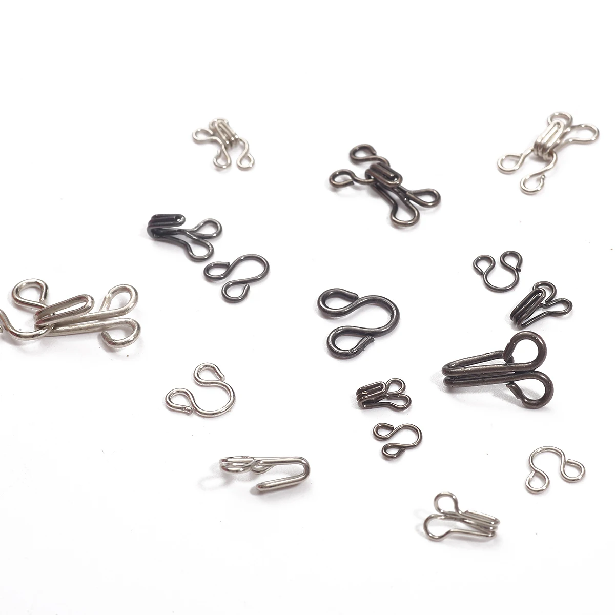 24Sets GunMetal/Rhodium Concealed Mental Hooks and Eyes Closure Sewing Closure for Bra Trousers Skirt Garment Sewing Accessories