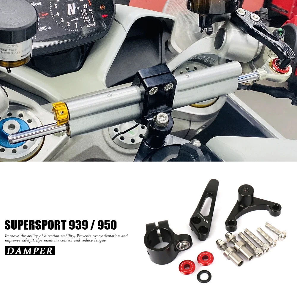 

For Ducati SuperSport 950 Supersport 939 2018-2025 Motorcycle Accessories Damper Stabilizer Bracket Steering Mount Kit