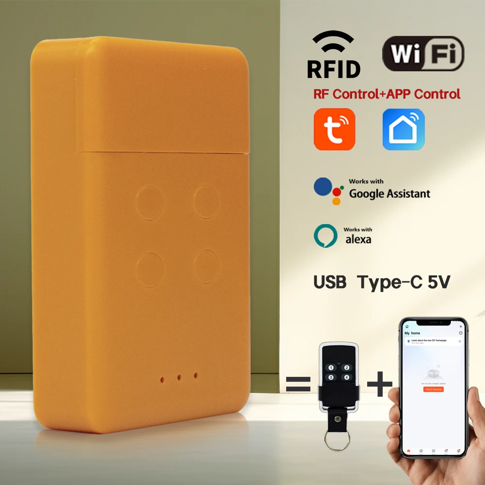 Tuya WiFi Smart Garage Door Remote Wisniowski Opener Voice Controller Alexa Timer RF and WiFi Dual Controller