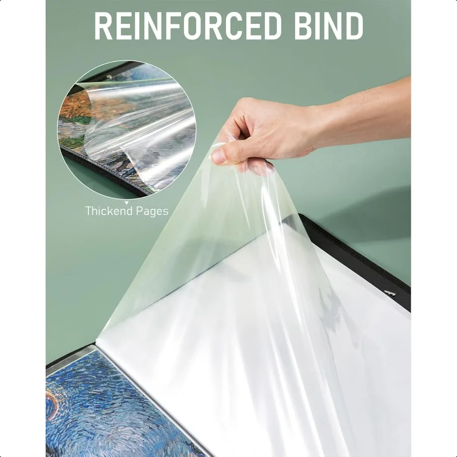 18x24 Large Art Portfolio Folder 30 Pockets Display 60 Pages Artist Portfolio Folder with Clear Plastic Sleeves Presentation St