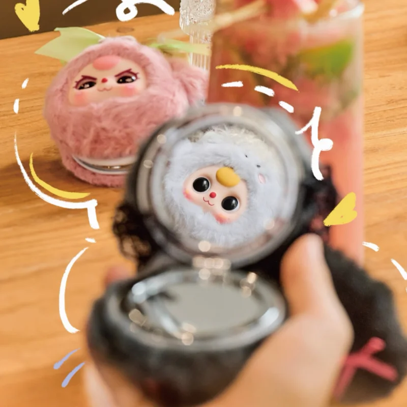 Nowa Oryginalna Seria Lusterka Kosmetycznego dla Niemowląt Trzy Winylowe Lusterko do Twarzy Blind Box Urocze Przenośne Lusterko Niemowlę Trzy Mystery Box Śliczne Prezenty