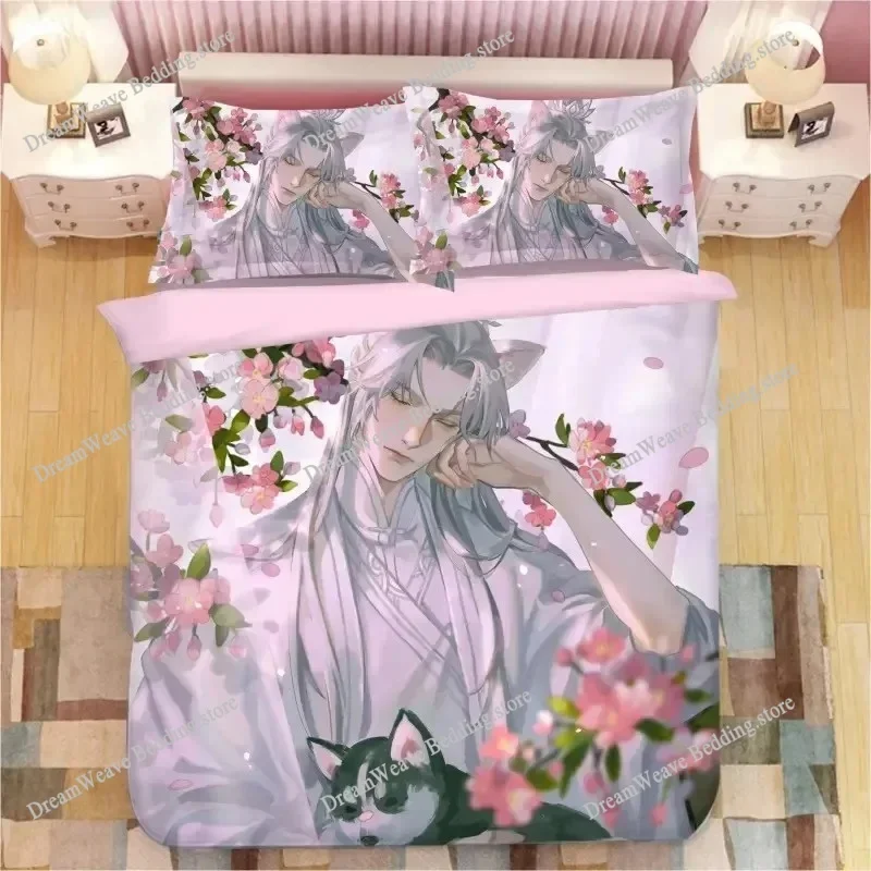 

The Husky and His White Shizun Bedding Set Cartoon Anime Set Adult Kid Bedroom Duvet Cover Sets 3D Print Anime Luxury Gift963963