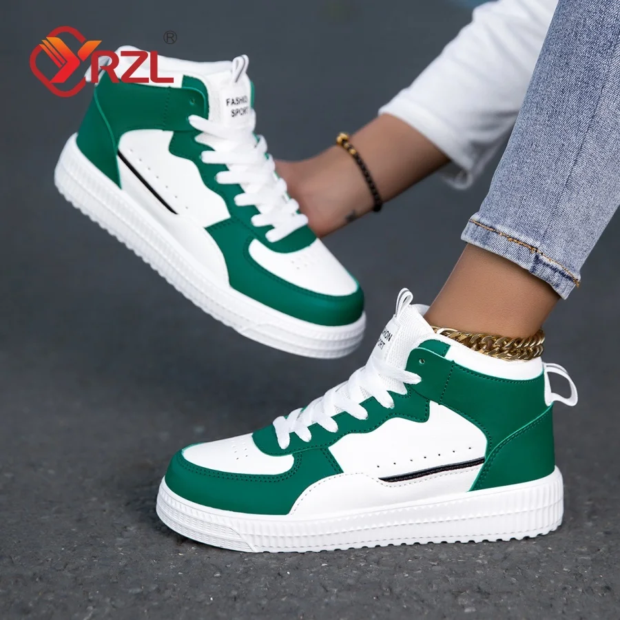 

YRZL Womens Sneakers Autumn White Shoes Lightweight Thick Sole Non Slip Skatebaord Shoes Unisex Casual Sports Shoes for Man
