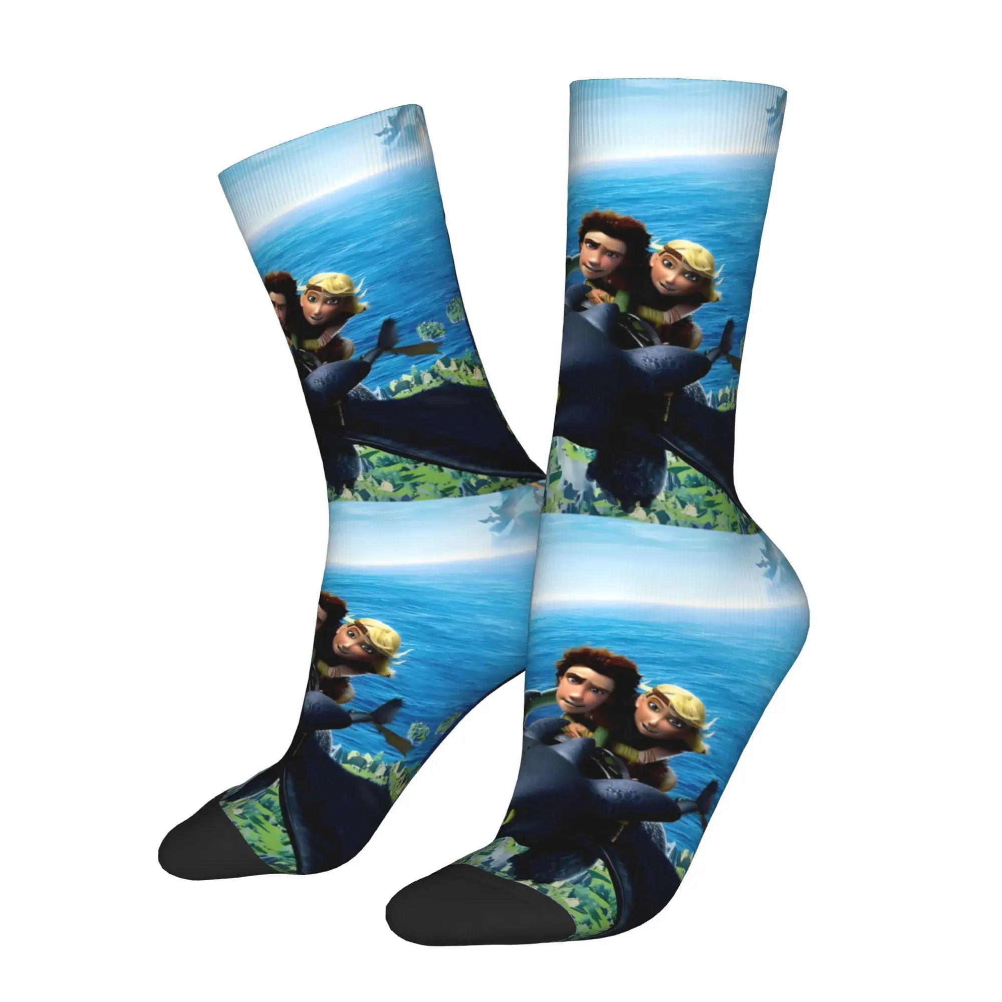 

Dragon Knight Cute Animation Men Novelty Athletic Socks Cycling Design for All Seasons