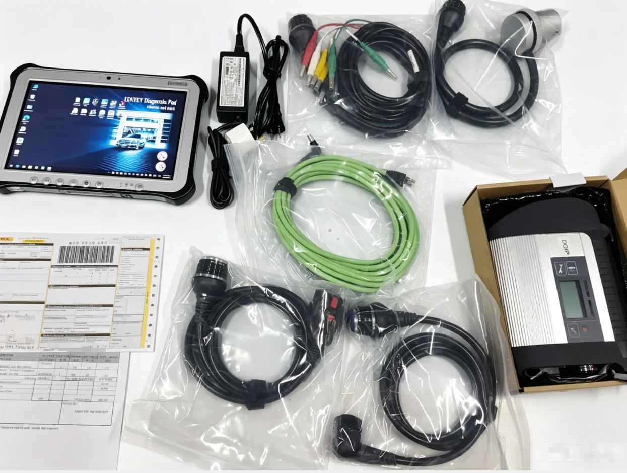 

Ready-to-use MB Star C4 DOIP Diagnostic Tool Kit with CF-G1 Toughpad+XENTRY Software for Benz 12V/24V Car & Truck tool