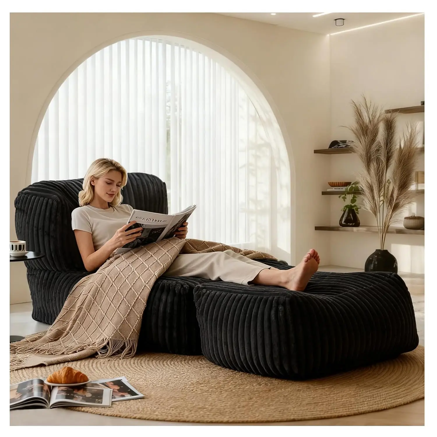 

Большое кресло-мешок для взрослых, удобный раскладной диван-кровать из пены с эффектом памяти, для гостиной, подарок, на заказ