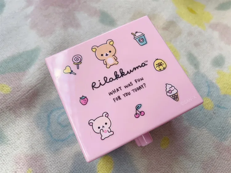 Cute Rilakkuma Desktop Storage Box Cartoon Anime Kawaii Small Drawer Makeup Box Pink Hair Accessories Ornaments Organizer Box