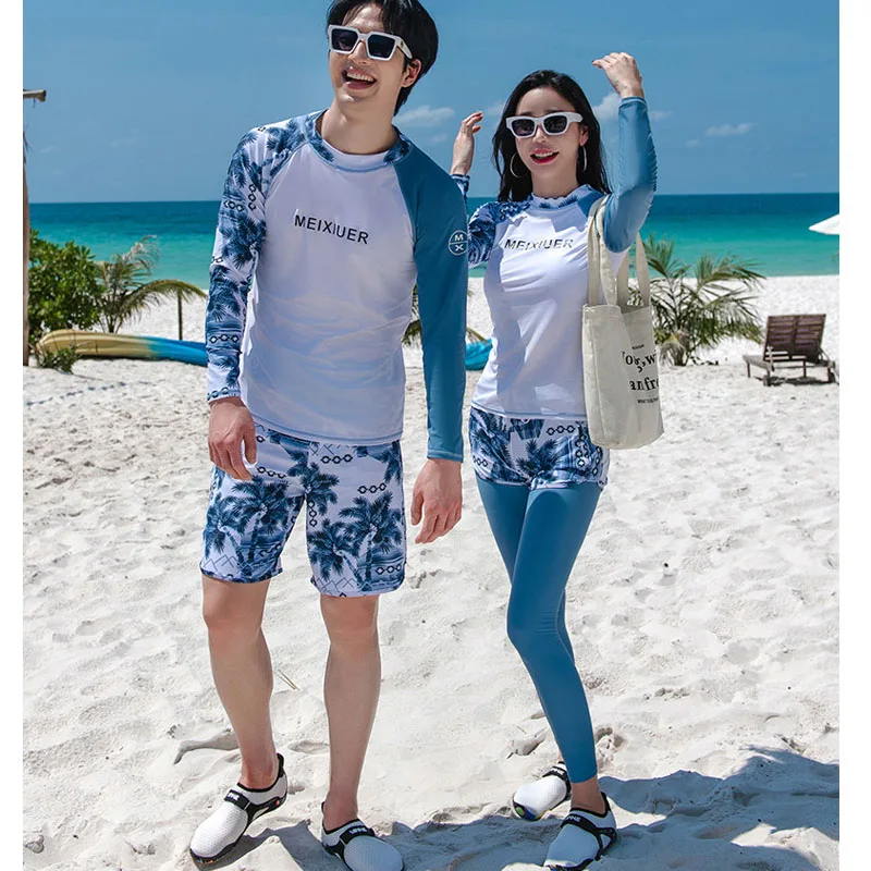 

Men's/Women's Long Sleeve Rash Guards Swim Tops and Bottoms Sun Protection Swimsuit Quick Dry Bathing Suit Athletic Water Sports