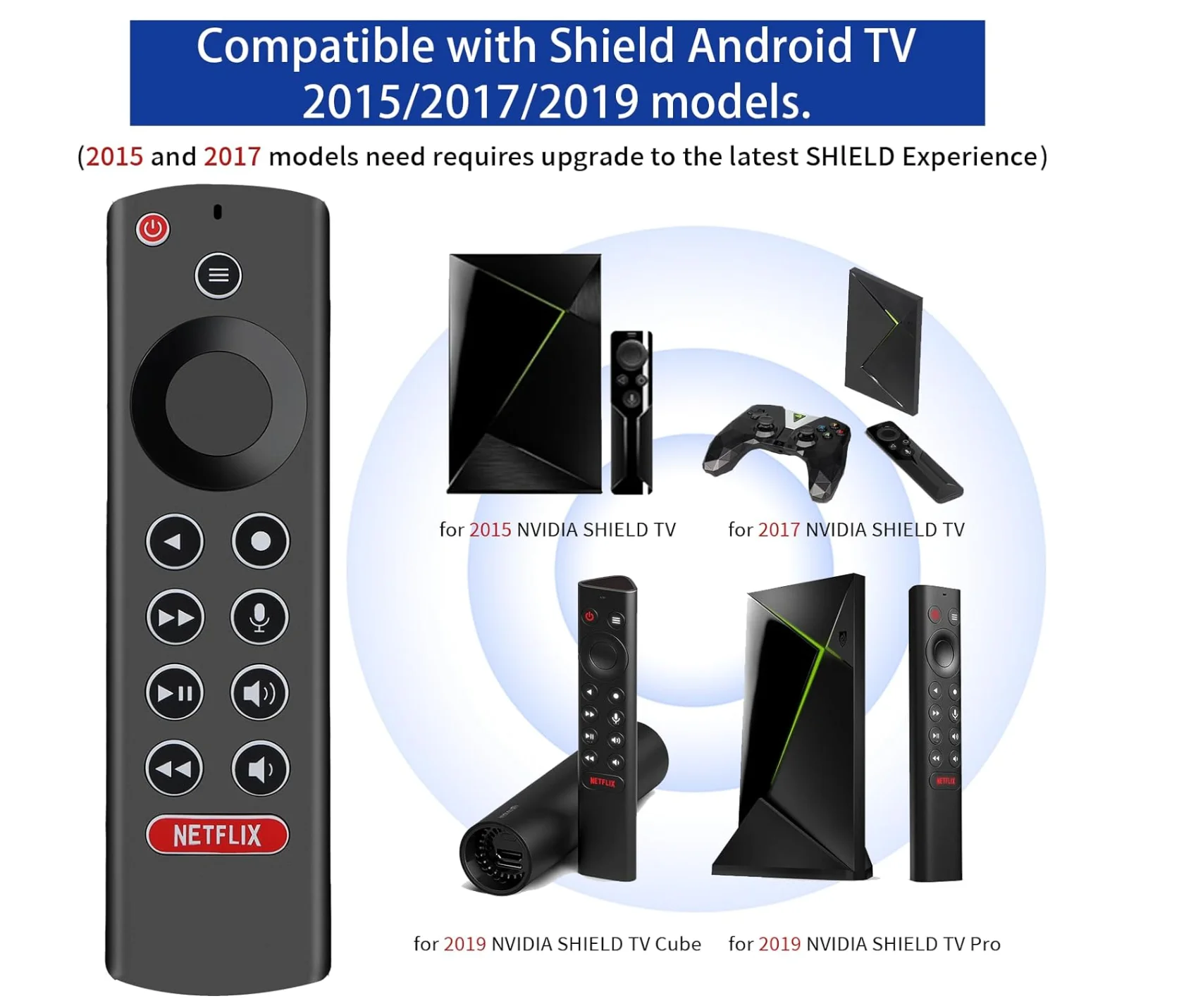 NVIDIA SHIELD Remote; Backlit Replaced for NVIDIA SHIELD TV Pro, and for SHIELD 4K TV 2015/2017/2019 All Models Streaming Media