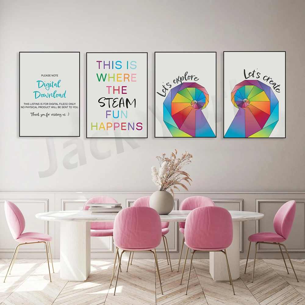 Inspired Art , Playroom Poster, Homeschool Learning, Daycare, Digital Download, Printable, Kids Room Art,