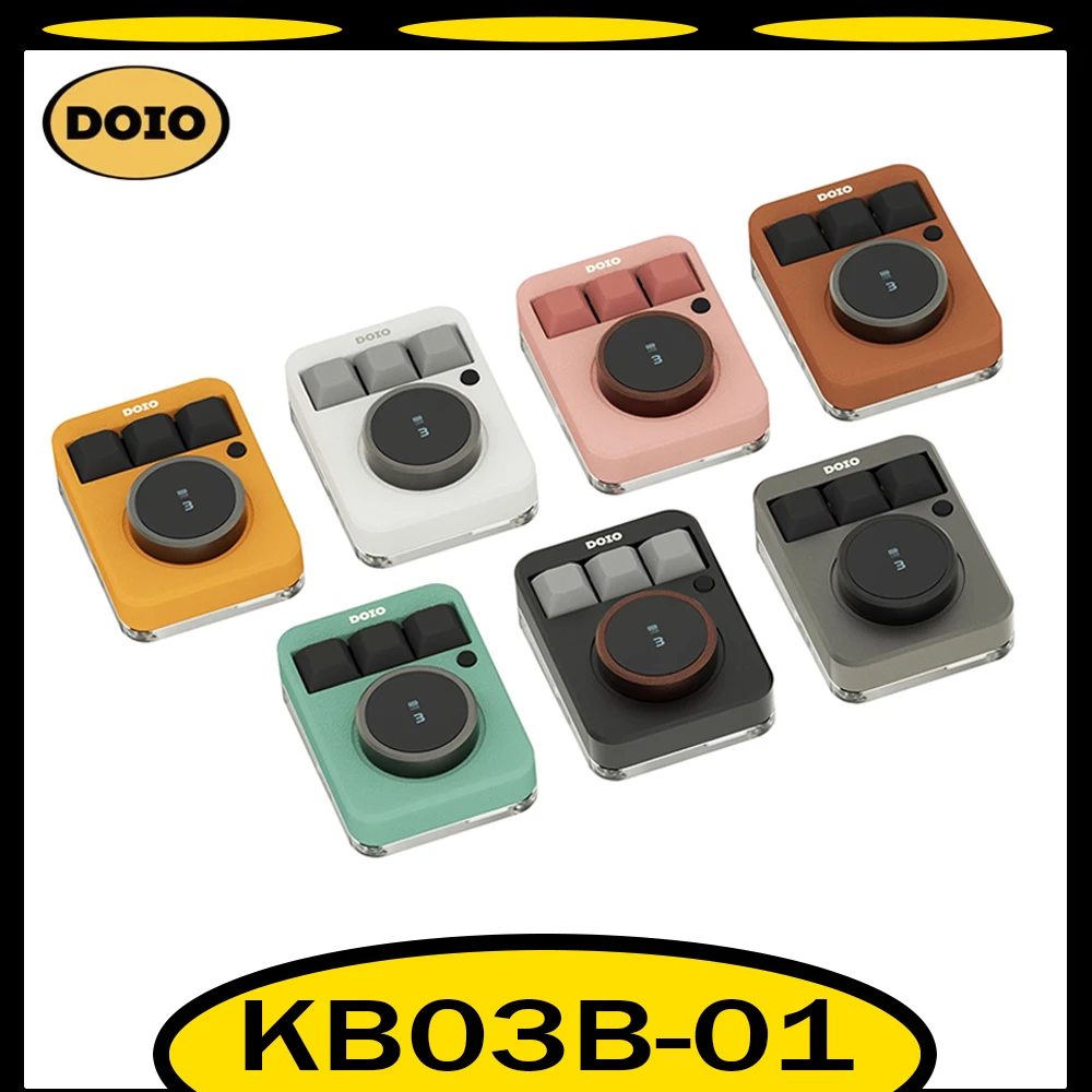 

DOIO KB03B-01 Mechanical Keyboard Two Mode Multifunctional Knob Aluminum Alloy Designer Wireless Keyboard Keypad Customized PS