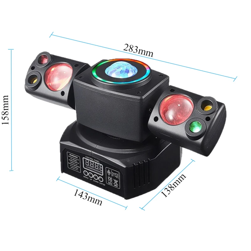 DMX الملونة LED شعاع الليزر ستروب تتحرك رئيس ضوء التحكم عن بعد المرحلة تأثير الإضاءة هالوين عيد الميلاد DJ بار مصابيح حفلات #4