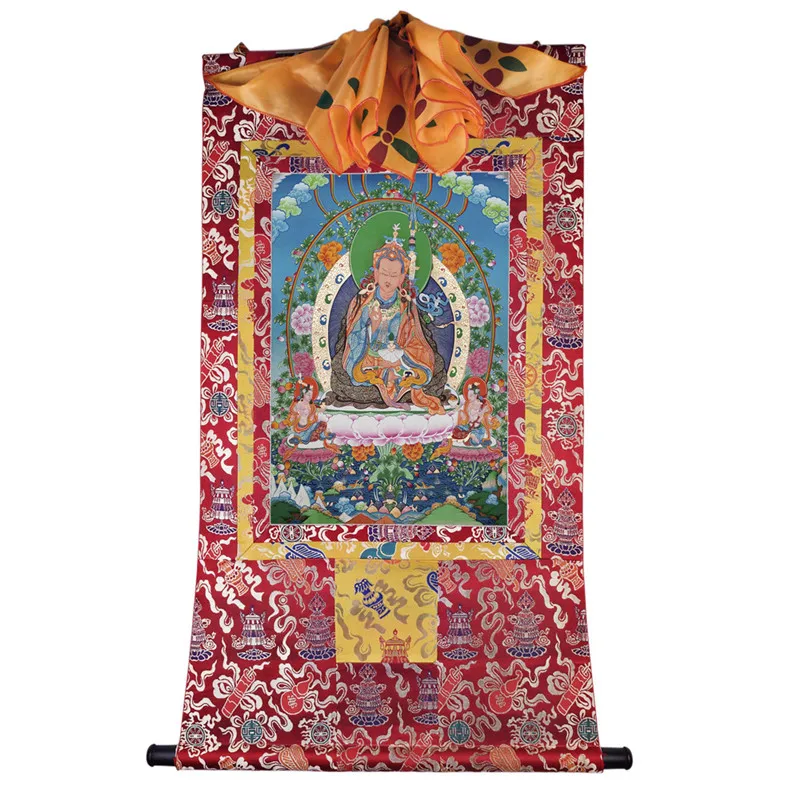 Mahamayuri Thangka (12th Century Old Version),Gandhanra Tibetan Buddhist Thangka Art,Giclee Printed and Hand Framed,47