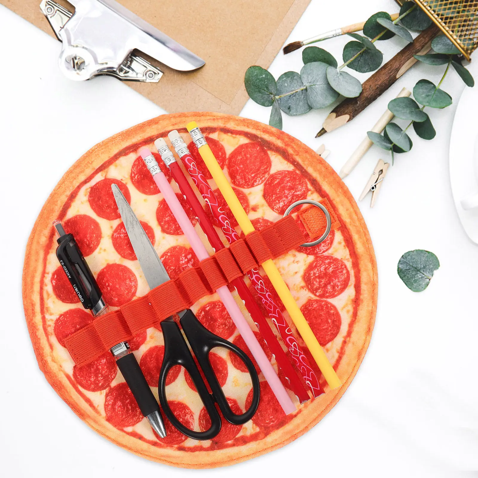Pizza Pencil Case Roll Up Canv - Pen Pouch Roll ulasan dan harga