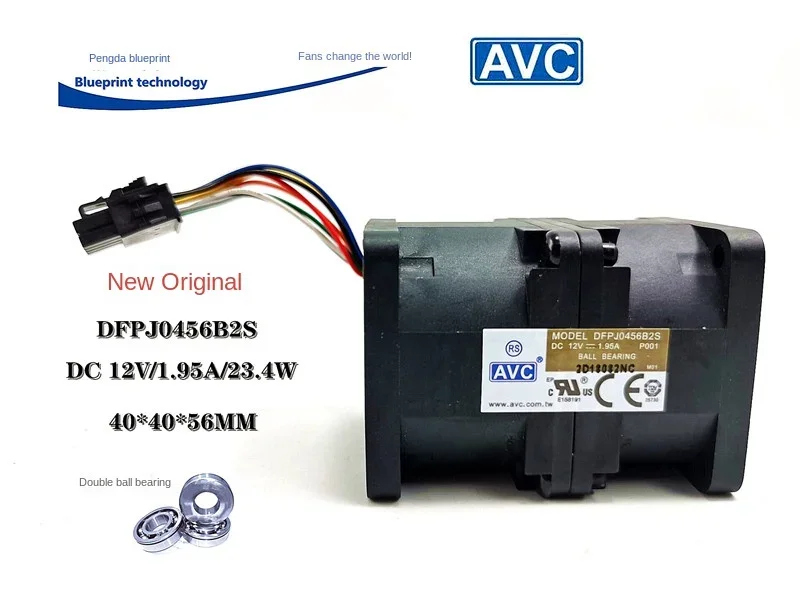 Dfpj0456b2s 4056, nuevo y Original, 12V, 1.95a, 4cm, 1U, servidor de chasis, ventilador de flujo de aire máximo