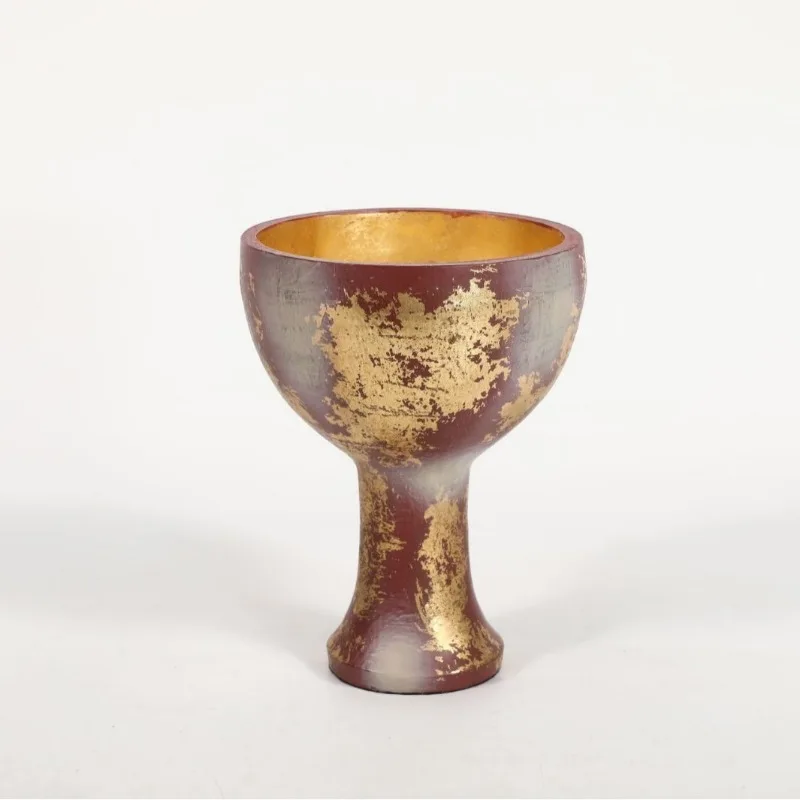 Vintage Distressed Resin Chalice, Medieval Retro Goblet Ornament, Decorative Cup for Halloween Party Home Table Decor