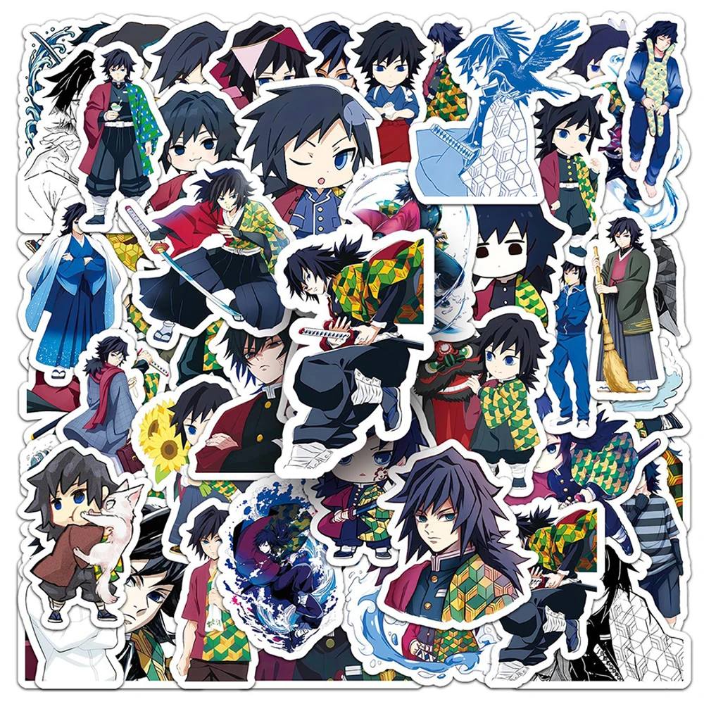 10/30/50pcs Demon Slayer Anime Tomioka Giyuu Stickers Cool Cartoon Manga Decals for Skateboard Laptop Phone Graffiti Sticker Toy