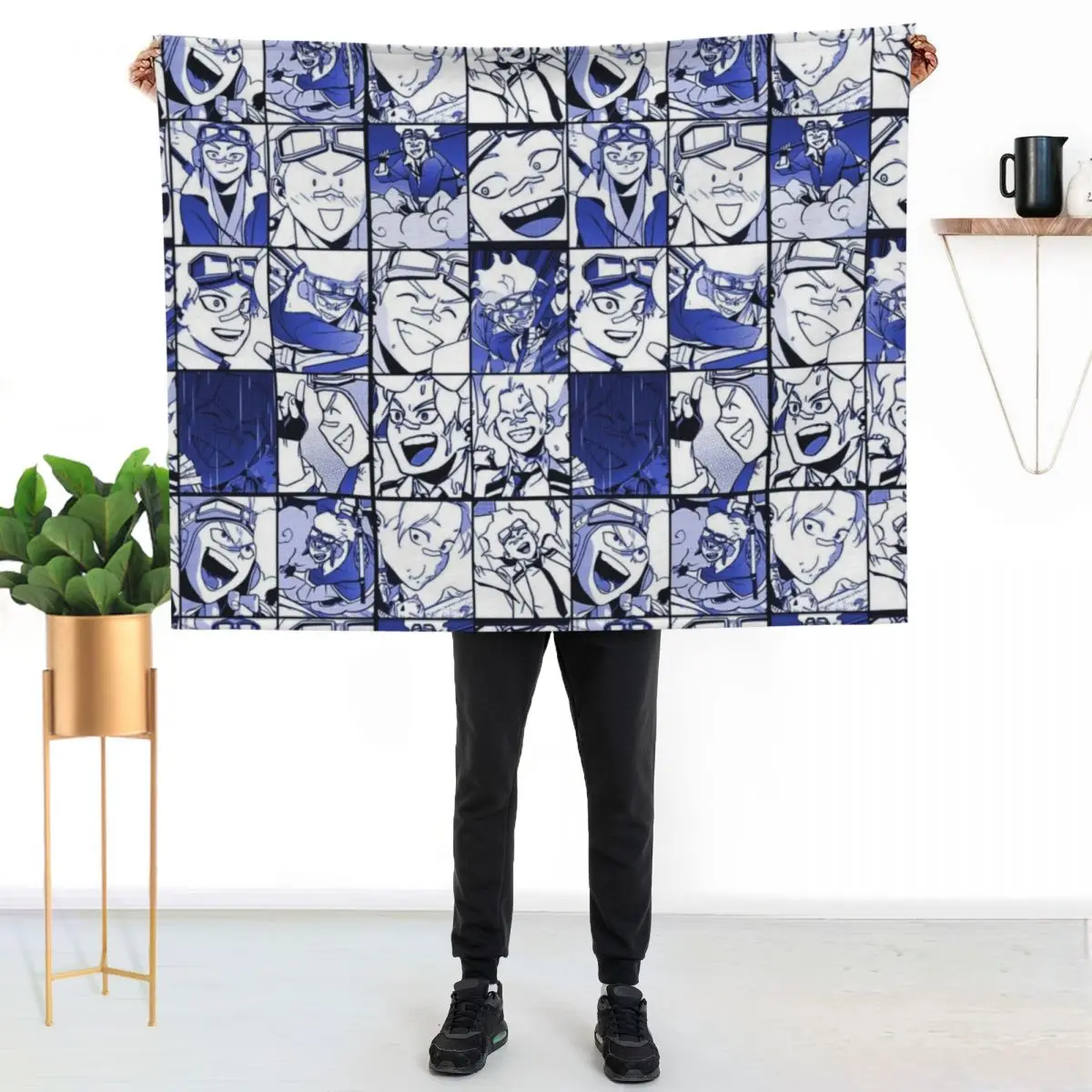Oboro Shirakumo-collage color version Throw Blanket couch cozy soft plush fuzzy picnic outdoor blanket