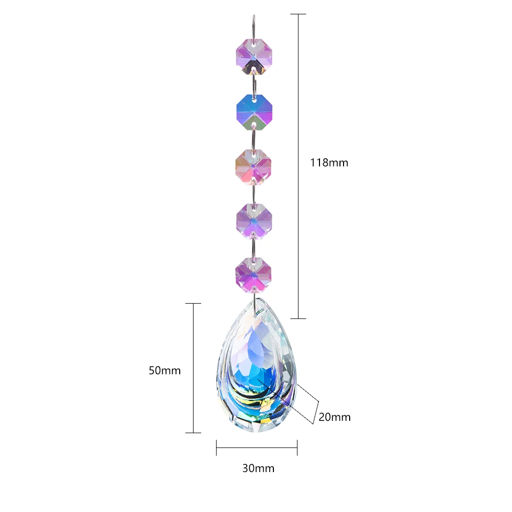 1 lotto 50mm cristallo Sun Catcher prismi ciondolo ottagono perline Dream Catcher arcobaleno Chaser appeso goccia decorazione del giardino di casa