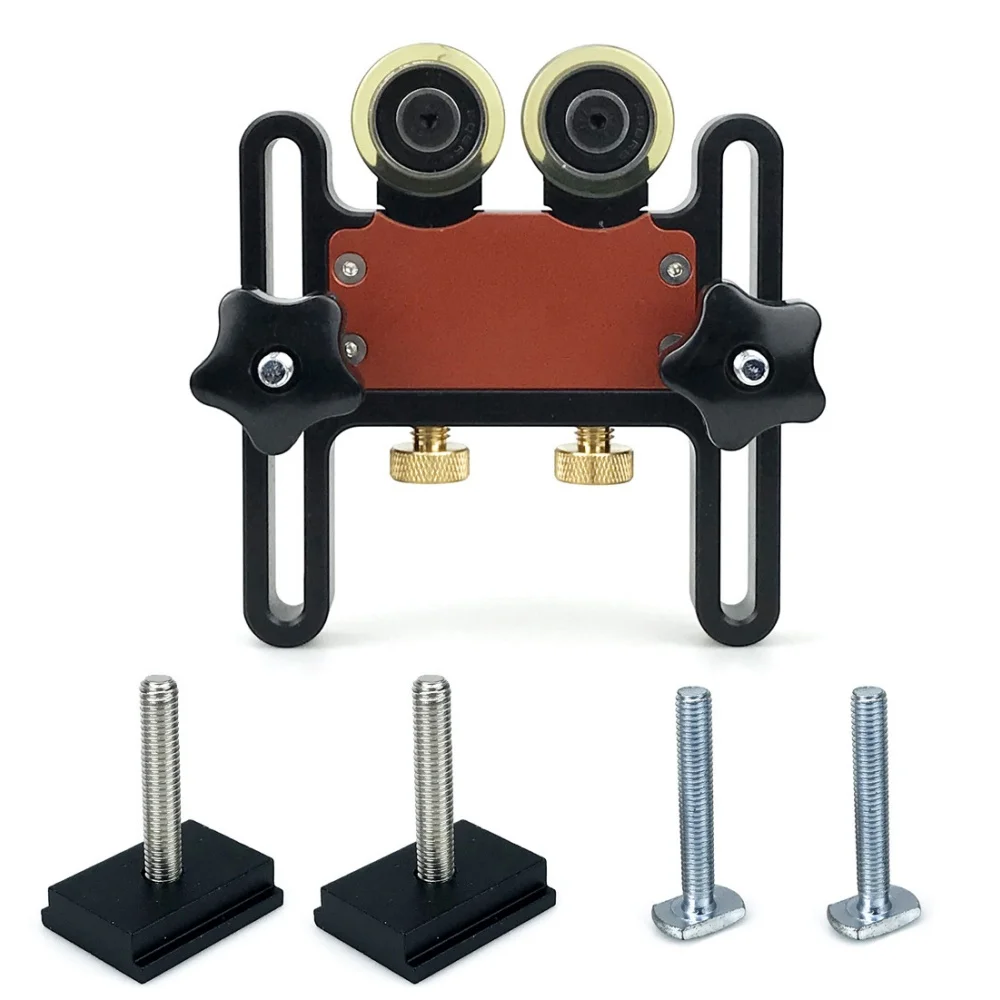 Abrazadera de mesa de sierra, rodillo prensatelas para carpintería, rueda Flexible de PU, Sierra de mesa Circular eléctrica, tablero de plumas, herramientas auxiliares de seguridad