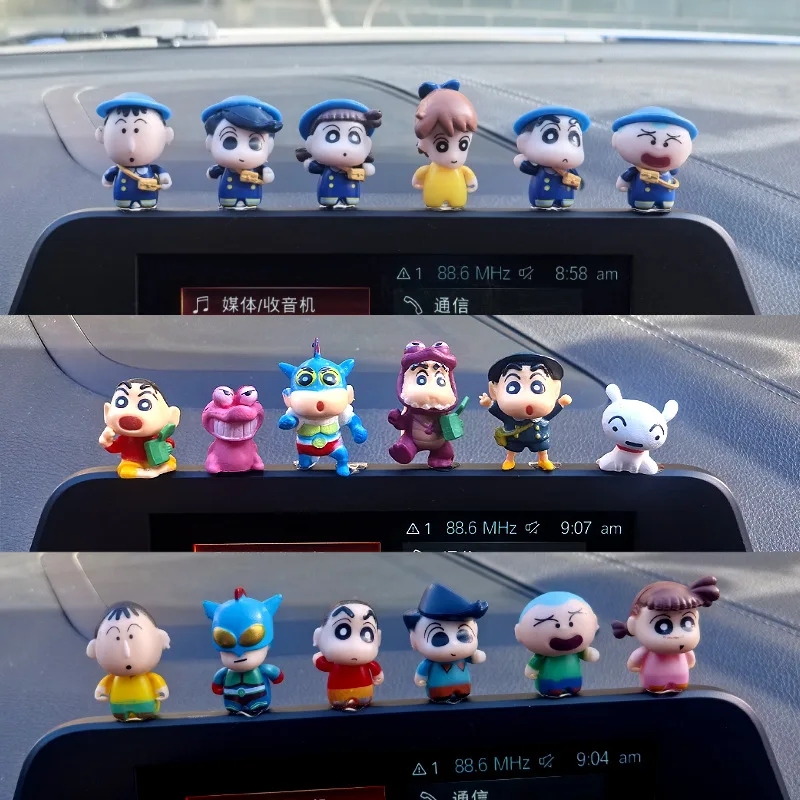 

Cute Cartoon Car Center Console Figurine Interior Decoration Crayon Shinchan Kawaii Car Ornament Auto Interior Decor Accessories