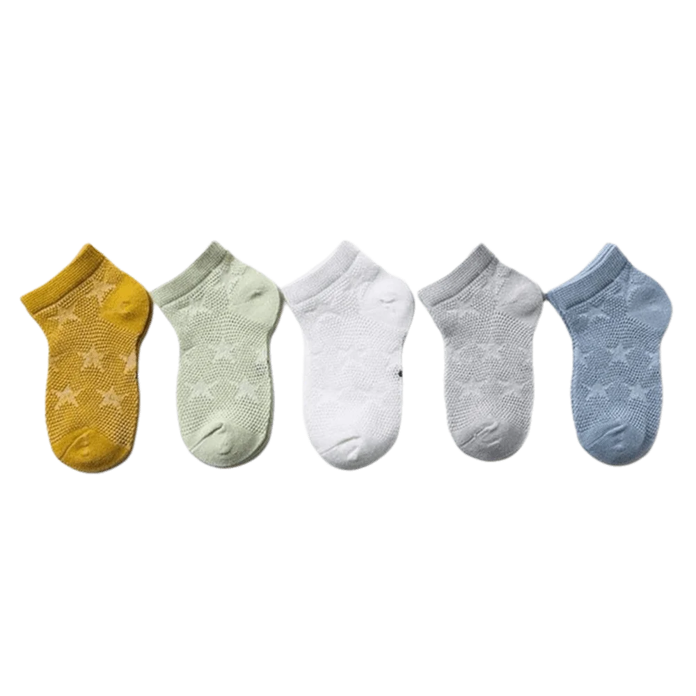 5Pairs New Soft Socks Mesh Sweat Absorption Cotton Sock Breathable Short Socks Children