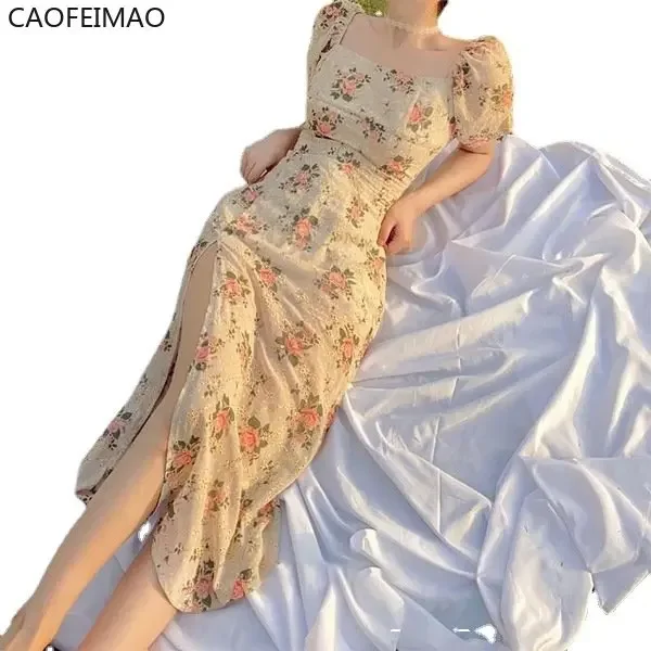 فستان صيفي لعام 2025 فستان نسائي كاجوال رخيص أنيق أنيق عتيق لحفلات بوهو مناسبة رسمية على الطراز الكوري فساتين طويلة ناعمة للشاطئ.