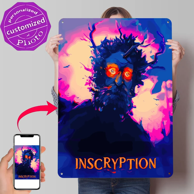 Inscryption Game Art Tin Poster Customized Wall Art Retro Vintage Metal Signs for Fans Room Home Decor Garage Decorations Items