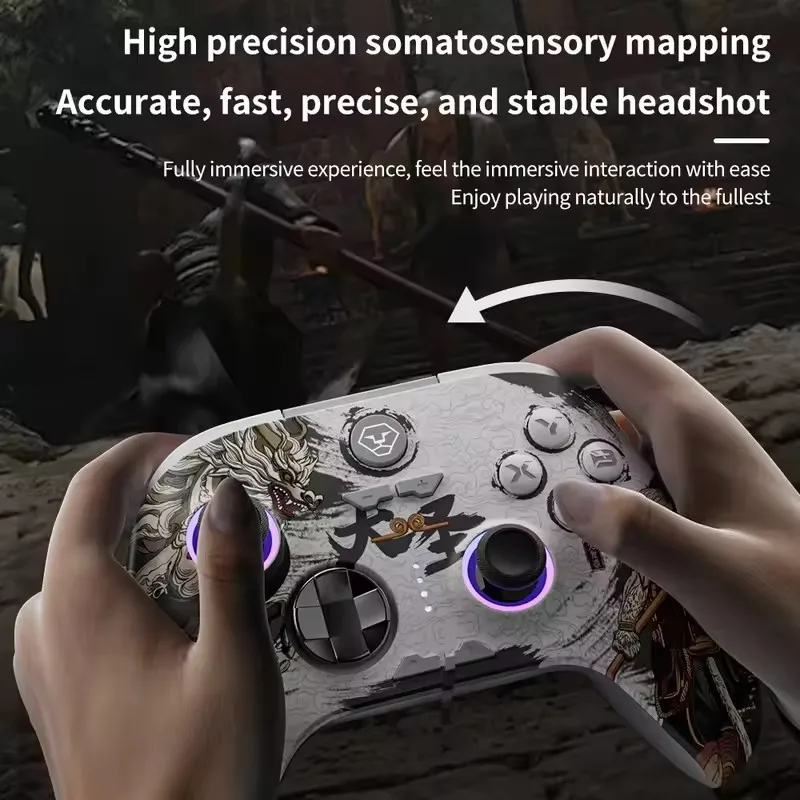 Wukong وحدة تحكم في الألعاب لاسلكية مع عصا التحكم في القاعة الخطي الزناد بلوتوث غمبد للتبديل/الكمبيوتر/الجهاز المحمول/IOS/أندرويد