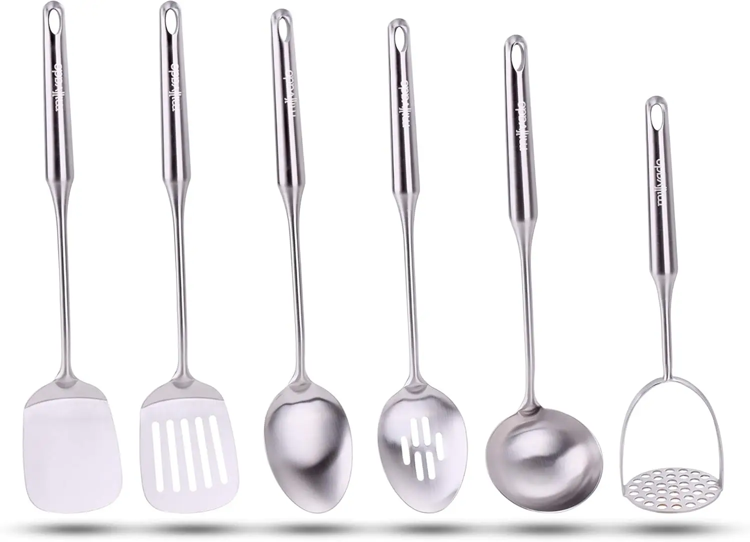 

6-Piece Stainless Steel Kitchen Utensil Set, Cooking Tools with Ergonomic Handle, Dishwasher Safe