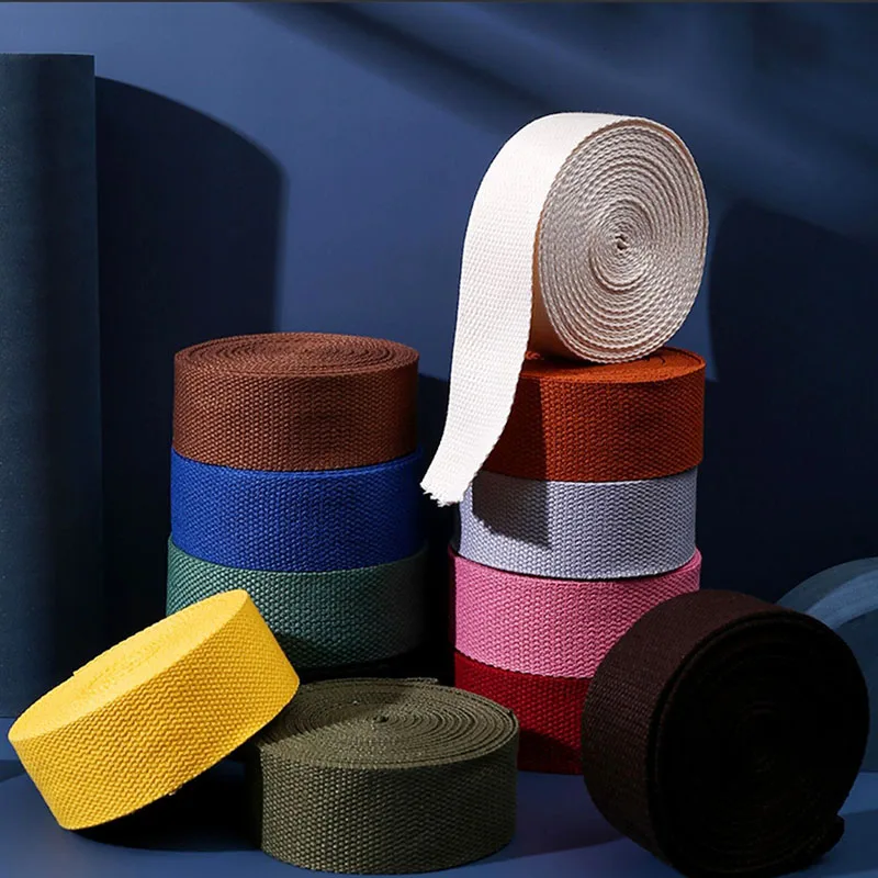 New 10 Yards 25 / 30mm Width Canvas Ribbon Polyester Cotton Webbing Strap Sewing Bag Belt Accessories Outdoor Backpack Bag Parts