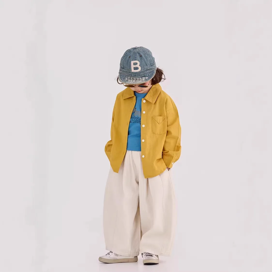 2026 New Spring and Autumn Fashion Colors Bright Eye Style Long Sleeve Shirt for Boys and Girls