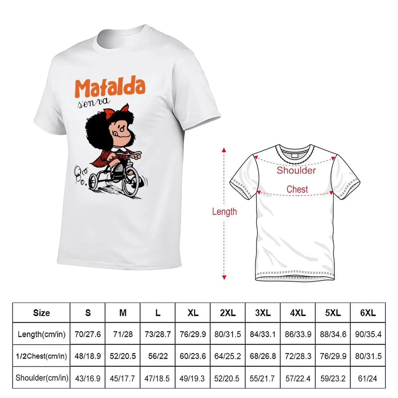 New Mafalda quino go bicycle T-Shirt boys white t shirts graphic t shirt plain t-shirt Oversized t-shirt t shirts men