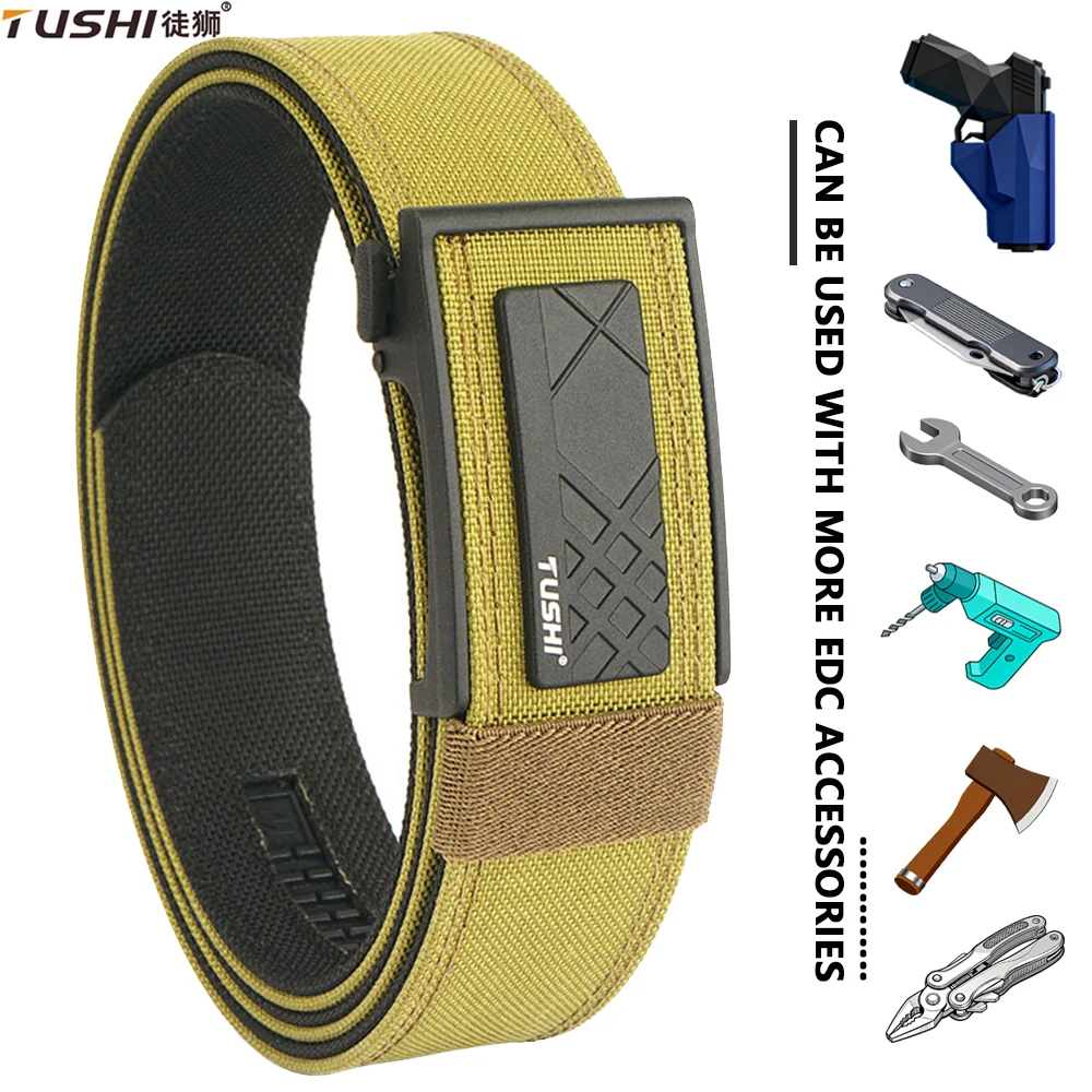 

TUSHI Multi-size Military Tactical Belt for Men Sturdy Nylon Metal Buckle Police Duty Belt Outdoor Girdle IPSC Sport Accessories