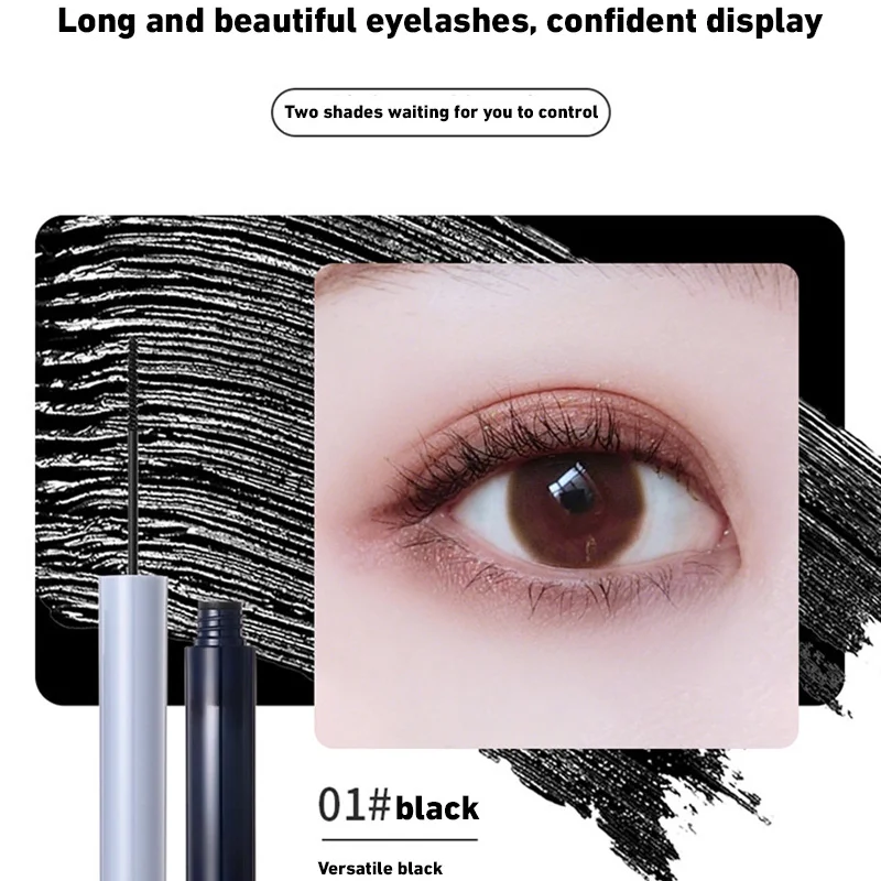 Mascara imperméable à l'eau, longue durée, brosse fine, tête, stéréoscopique naturel, curling, optique, mascara, allongement, forme, outil de cils