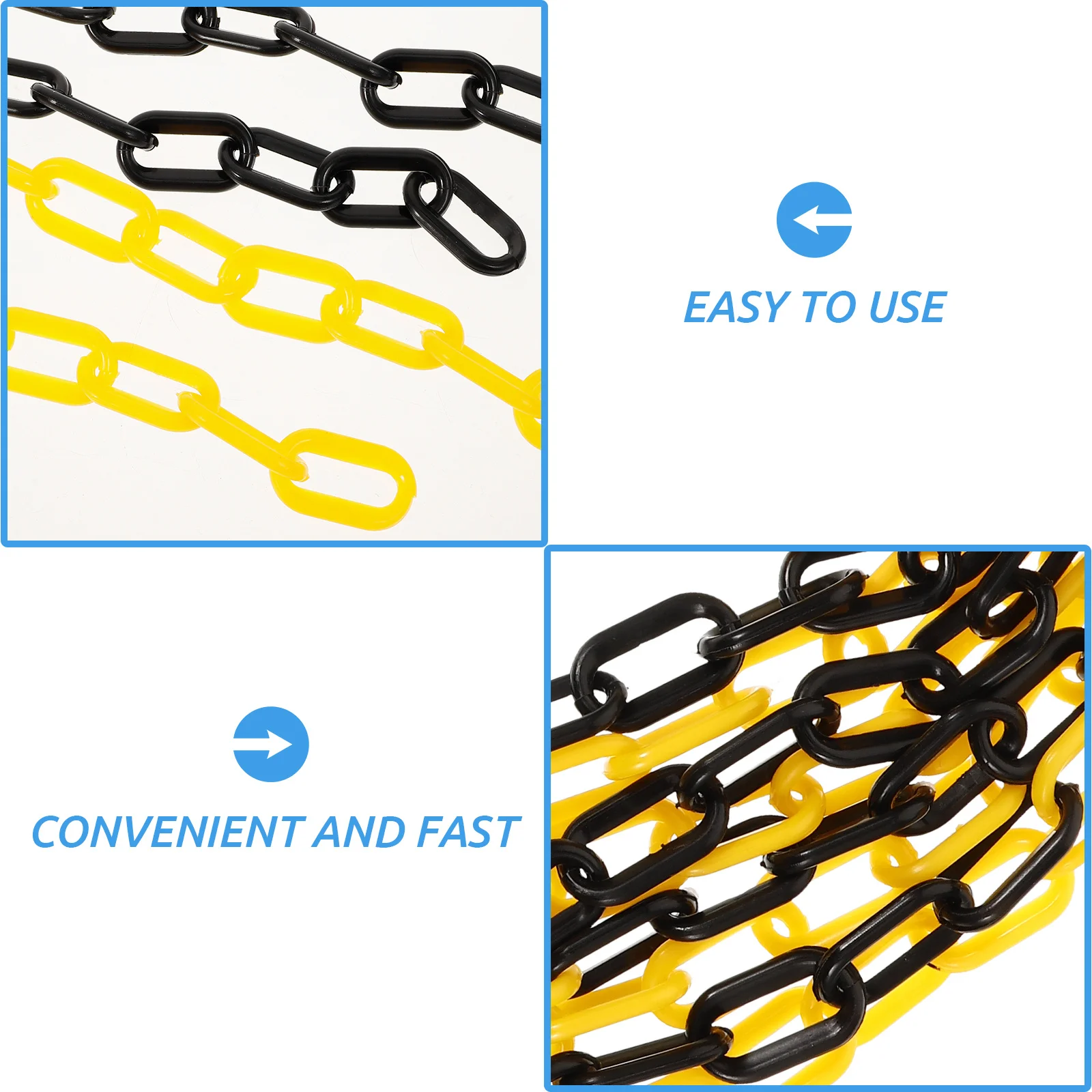 5m Adjustable Safety Chain Links Plastic Barrier for Traffic and Crowd Control Plastic Chains Crowd Control Chain