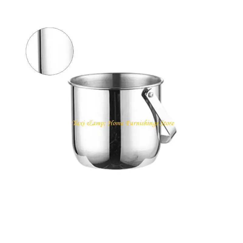 

W8EA Stainless Steel Ice Bucket Champagnes Wine Beer Wine Bar Party Buckets with Handle Barwares Thicken Container