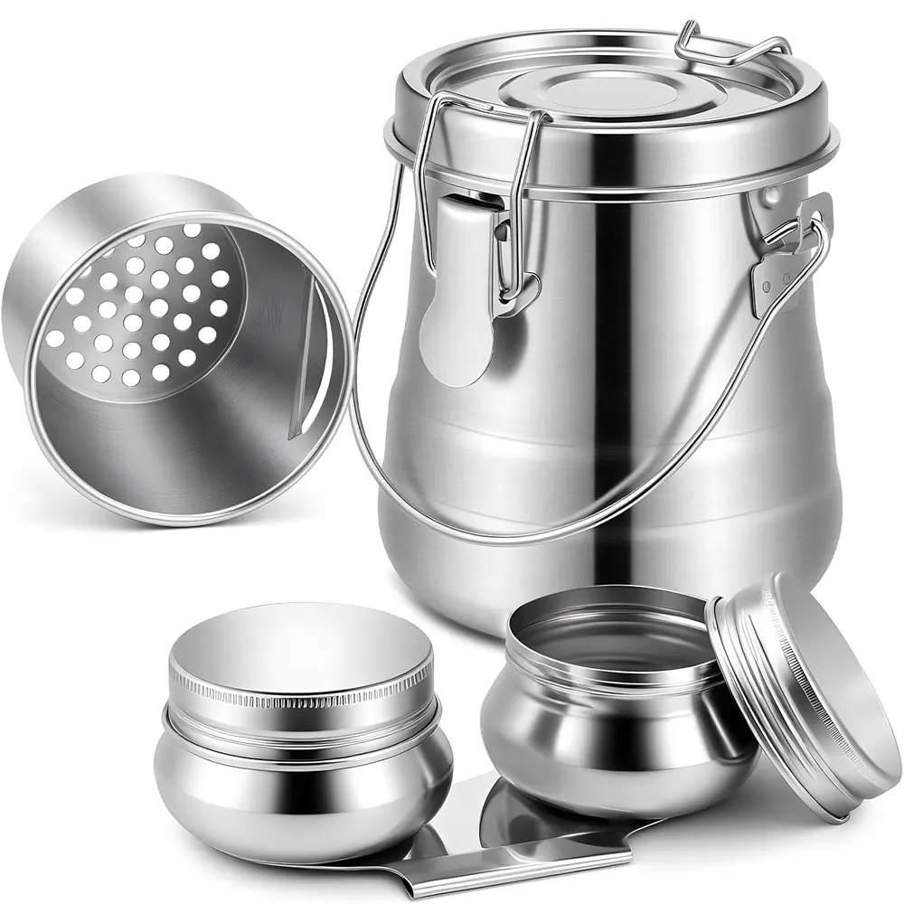 2-piece paintbrush cleaning kit, stainless steel bucket and double-ended palette cup, portable paintbrush cleaner.