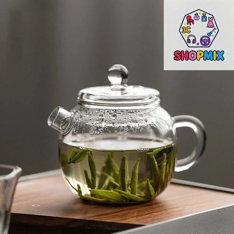 150/250ml Mini Clear Glass Teapot High Borosilicate For Hot Beverages Teapot For One Person Use Kung Fu Tea For Home Office Cafe