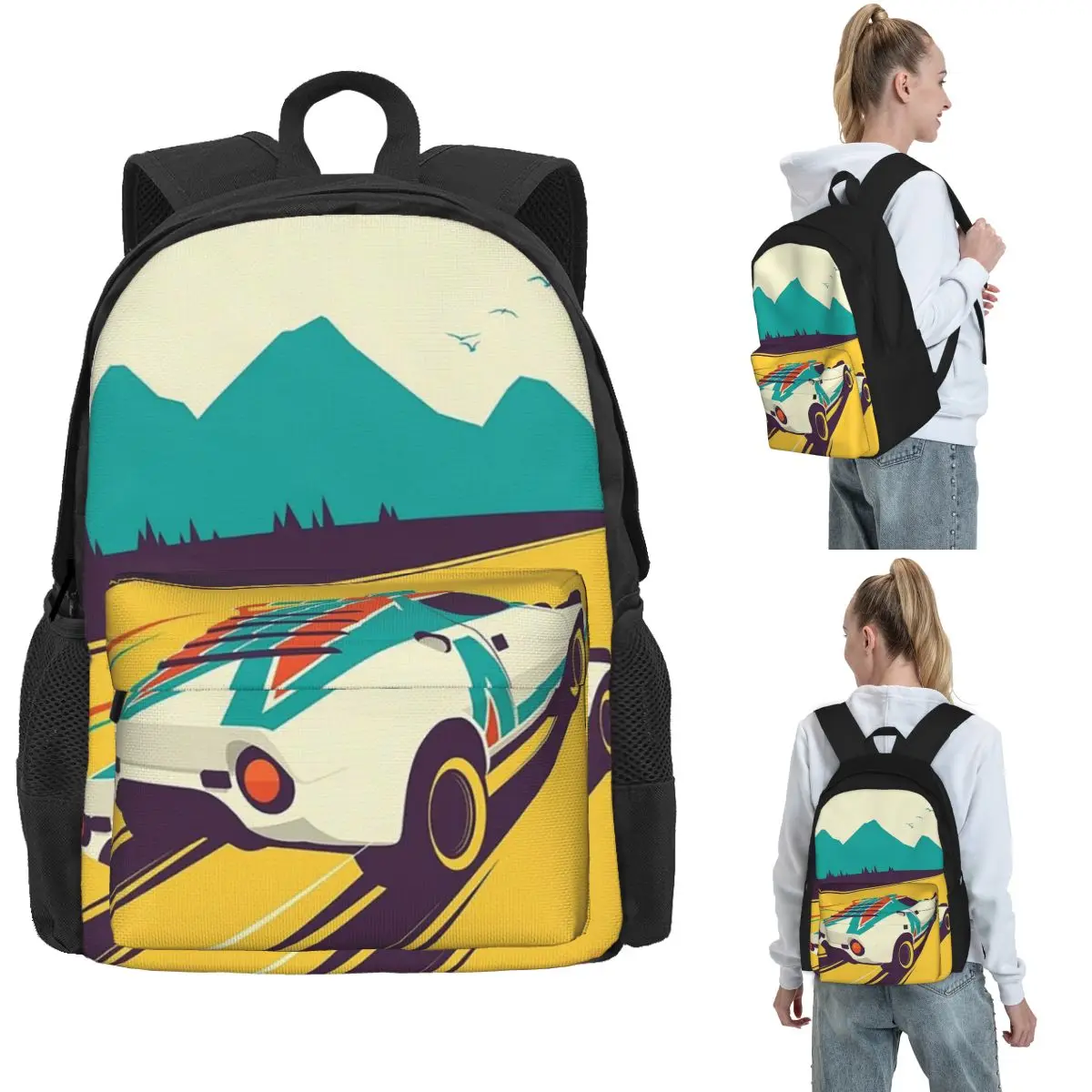 حقائب ظهر Lancia Stratos Art Print للأولاد والبنات حقيبة كتب ذات سعة كبيرة للأطفال حقائب مدرسية حقيبة كتف للسفر