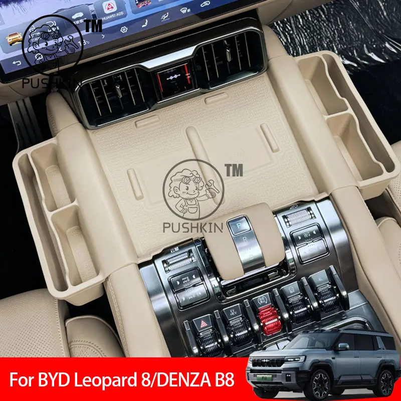 

For BYD Leopard 8 DENZA B8 Car Styling Central Control Wireless Charging Silicone Pad Central Storage Dustproof Mat Acccessories