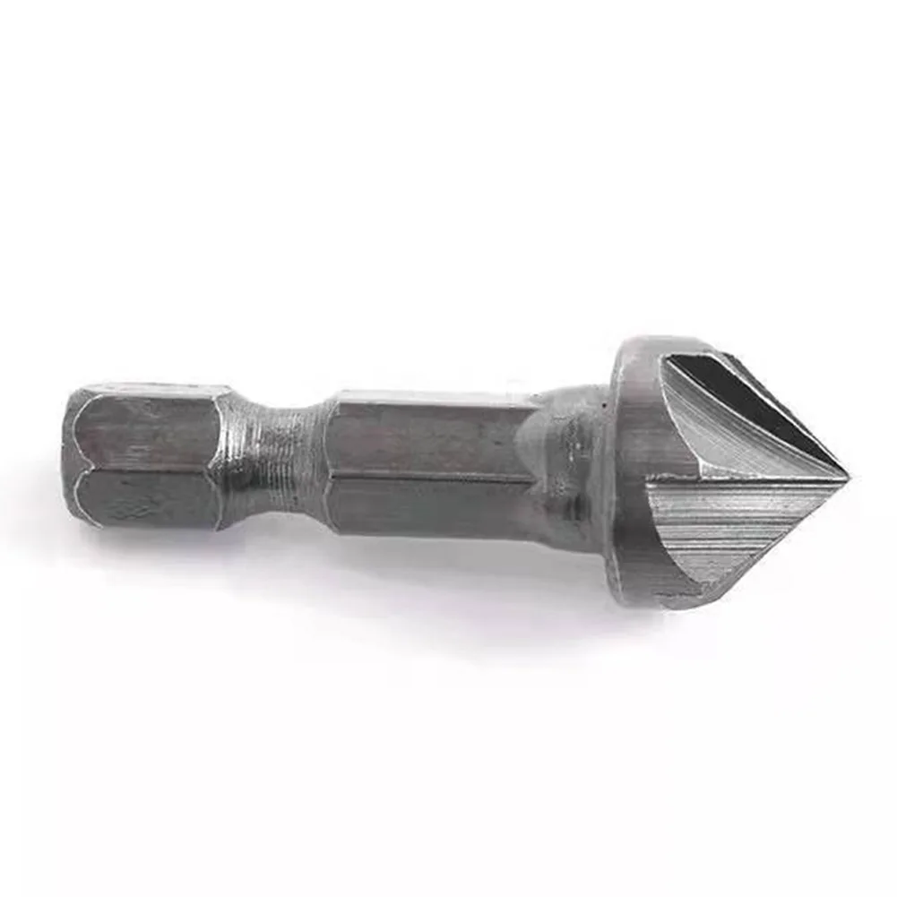 6 For Flute Countersink Drill Bit 1/4 Inch Hex Shank Chamfer Deburring Tool For Woodworking Soft Metal Plastic Cutting Accessori