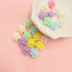 20Pcs Candy Color Beads For Crafted Rose Flower Beads Multicolor Loose Beads Handmade Material Fashion Jewelry Accessor