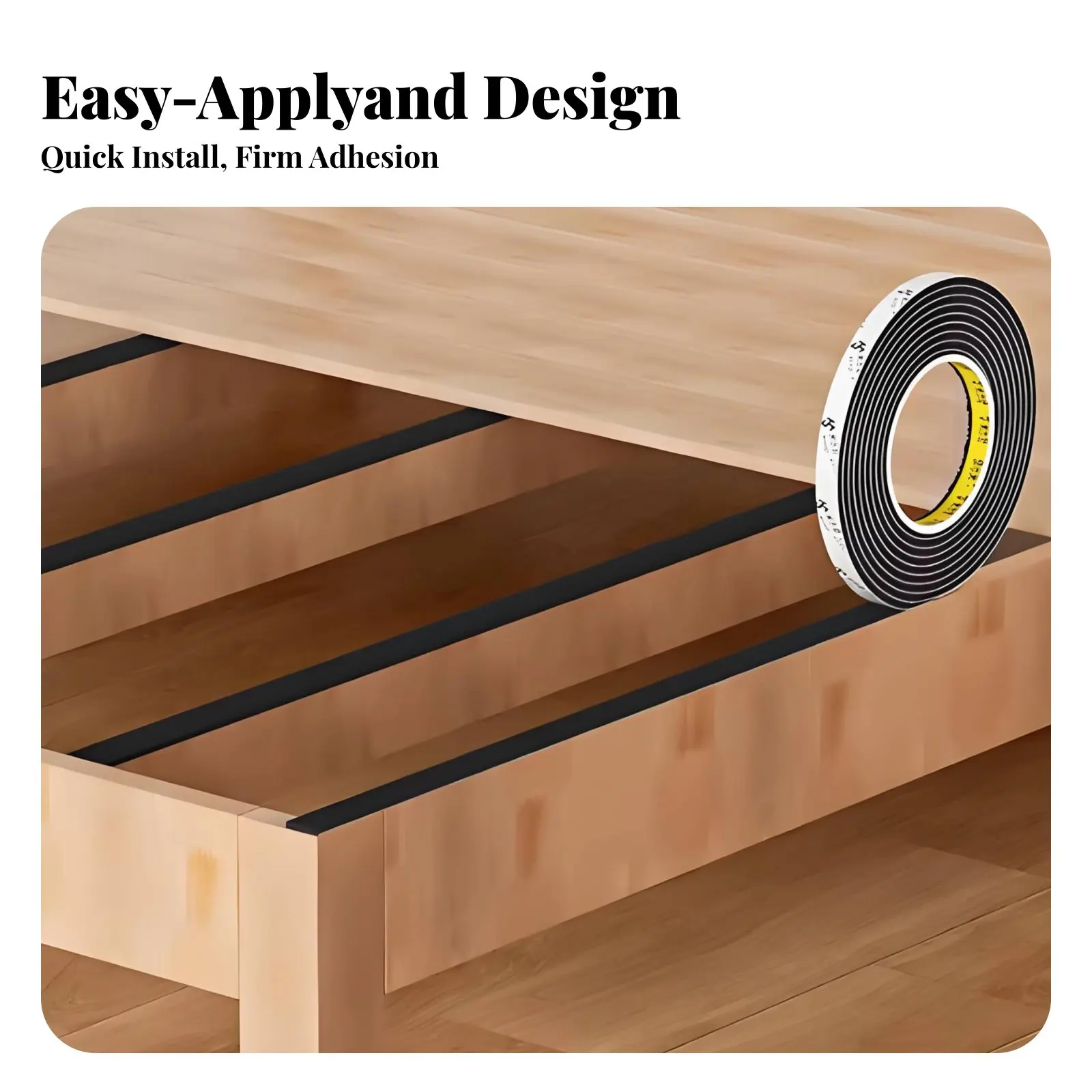 

Anti-Squeak Bed Slat pad dense Sound Dampening Strip for light Sleepers, DIY hobbyists, Furniture Repair, Bedroom