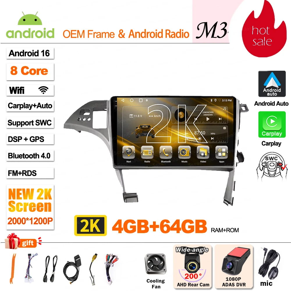 Android 16 Voor Toyota Prius 3 XW30 2009 - 2015 Stereo Head Unit Multimedia Video Player GPS Navigatie Bluetooth 8 Core Wifi 5G