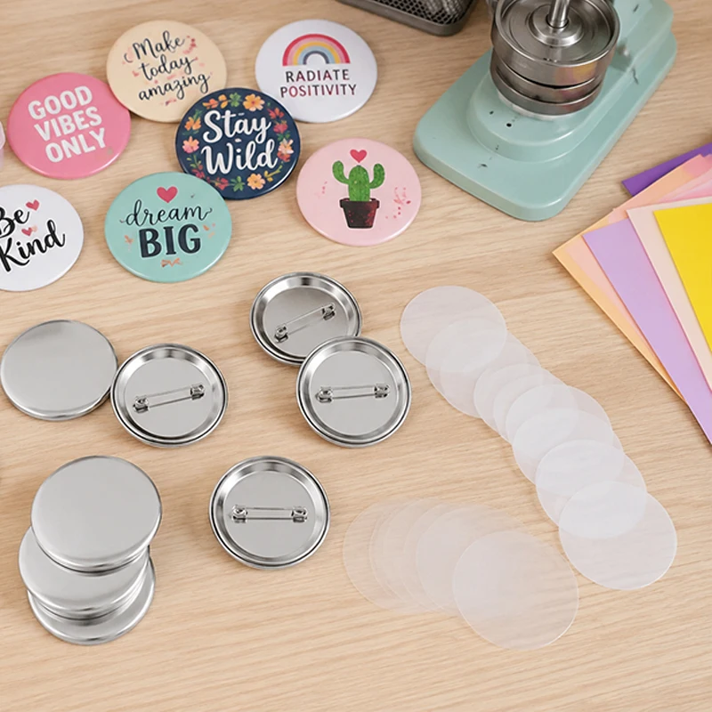 37mm Shiny Tinplate Pin Buttons (5/10/20/50PCS) – Blank Metal Badges for School Events Business Promotions & Handmade Crafts TMZ