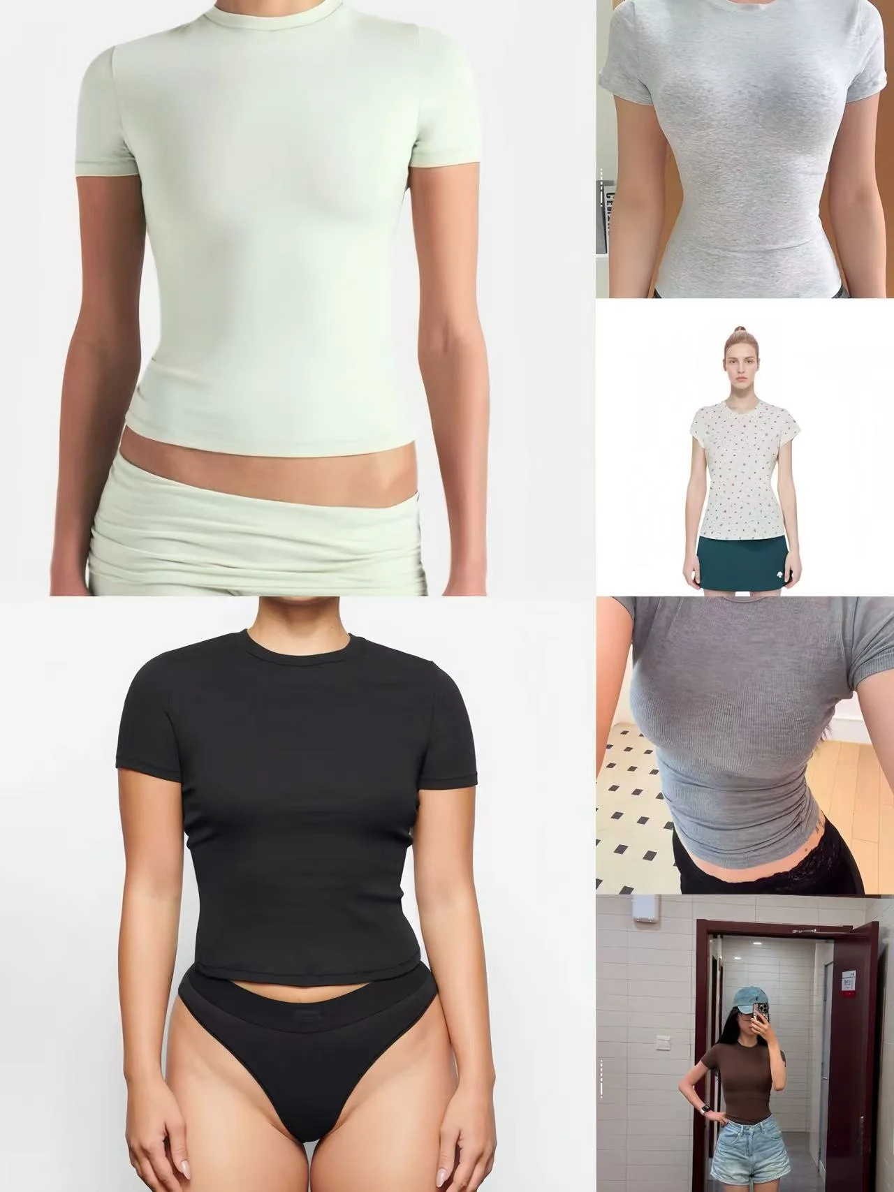 

American Sle Kardaian ort Sve Spor Slim Fit oulder T-irt Pure Color Women's Inner Wear Breathable Cotton Top