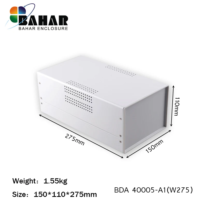 Bahar Iron Case Enclosure Wire Junction Box Instrument Shell with flat Cover Model BDA 40005 DIY amplifier iron metal  box