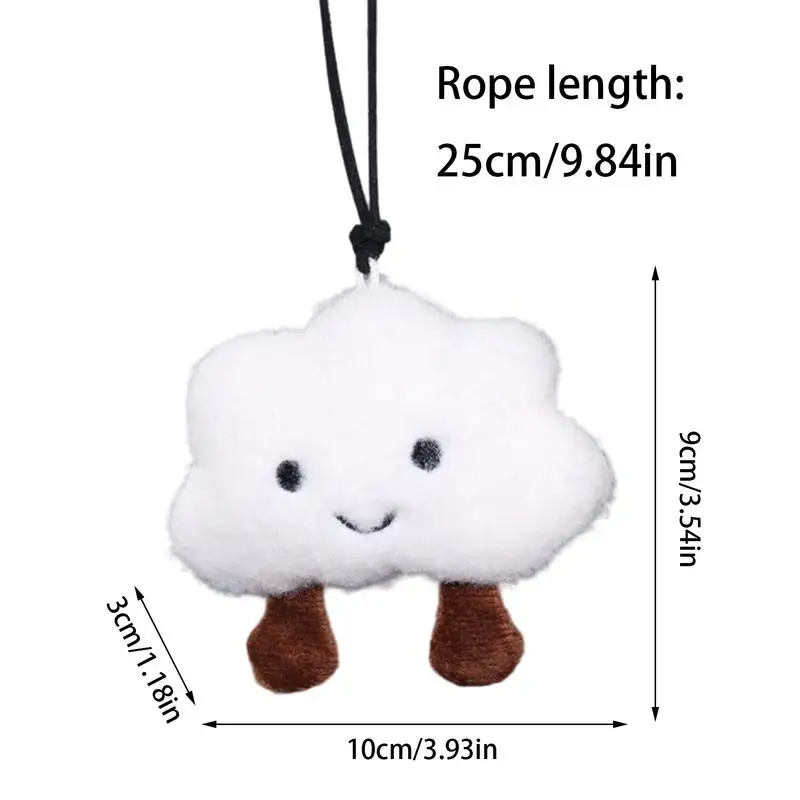 Car Cartoon Plush Pendant Auto Cartoon Cloud Rearview Reflector Pendant Soft Colors Vehicle Interior Decoration for RVs Trucks image 6
